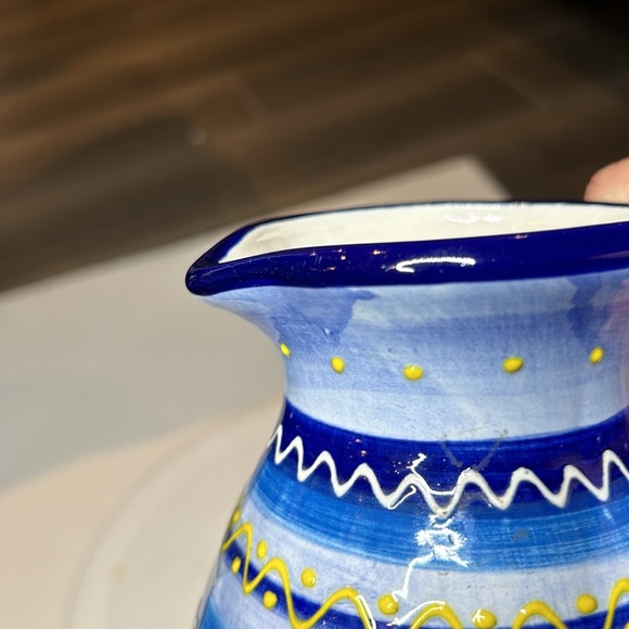 Hand Painted Pitcher Decor HNOS Pedraza Spain Pottery pitcher vase - Picture 13 of 13